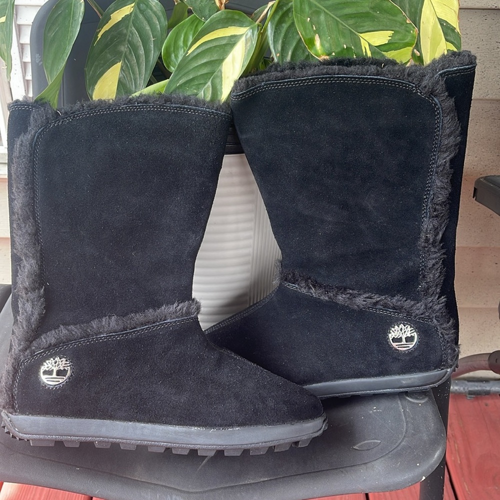 Timberland Black Fleece-Lined Boots size 9.5w - Picture 5 of 12